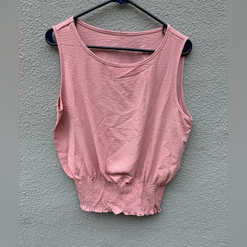 Women's Pink Sleeveless Top, Size Large